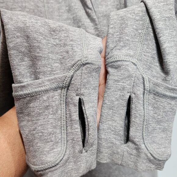 LULULEMON GRAY 1/4 ZIP STRETCHY ZIP POCKETS SWEATSHIRT PULLOVER SIZE 4 - Picture 6 of 11